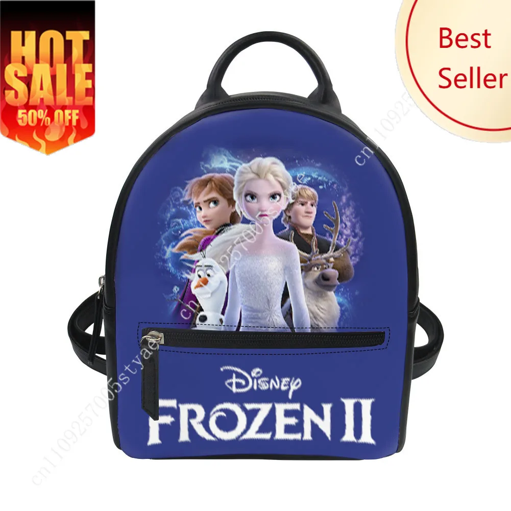 

Elsa Anna Backpack Frozen Disney Cartoon Decorate Leather Bags Design Your Photo Logo Text Party Holiday Custom Gifts