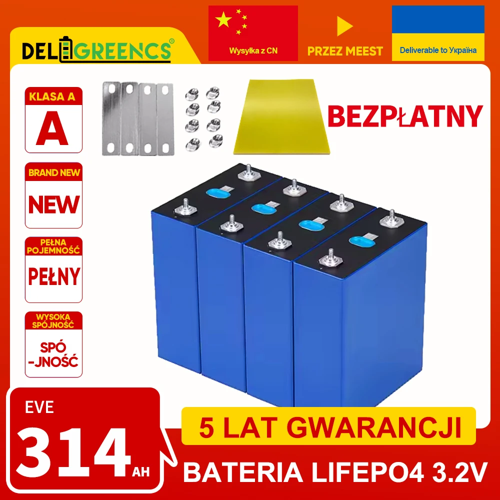 

Украина MB31 класс A + Lifepo4 EVE314AH 12V 24V 48V аккумулятор, перезаряжаемые батареи, солнечные, без налогов, Meest, бесплатная доставка