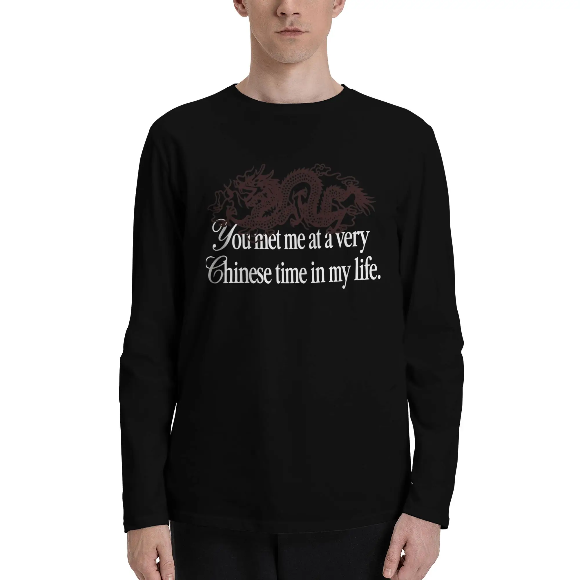 Image of Kapuzenpullover, Herren, lustiges Meme: „Du hast mich zu einem sehr chinesischen Zeitpunkt in meinem Leben getroffen“, aus reiner Baumwolle, Kapuzenpullover, Oberteile mit Kapuze.