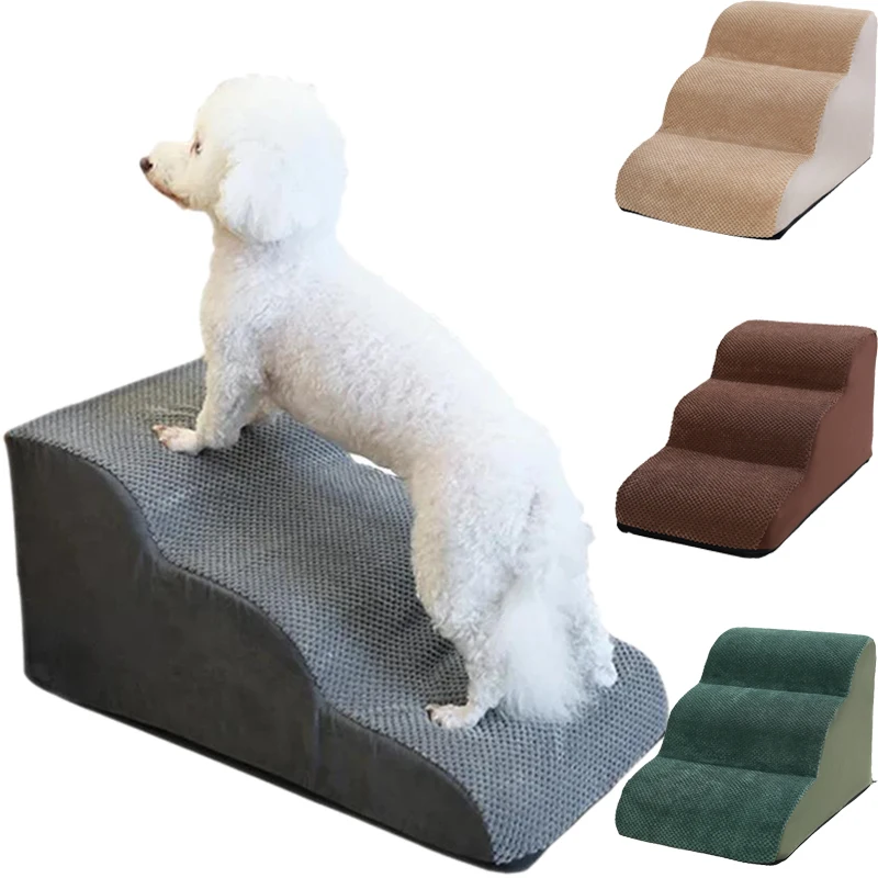 

Pet 3 Step Stair Dog/Cat Ramp Ladder Memory Foam Sponge Dogs Sofa Removable and Washable Training Pet Ramp Stairs Pet Supplies