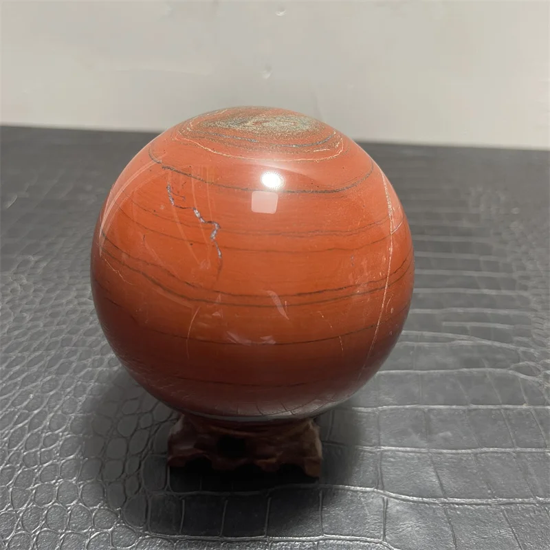10cm Magical Natural Red Jasper Stone Ball Quartz Crystal Mineral Reiki Treatment Home Office Degaussing Decoration