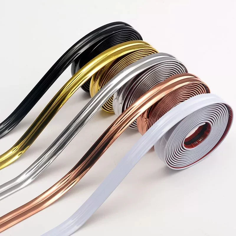Gold PVC Self-Adhesive Decorative Tape Wall Inner Corner Furniture Table Edge Bumper Anti-Collision Strip for Home Decoration