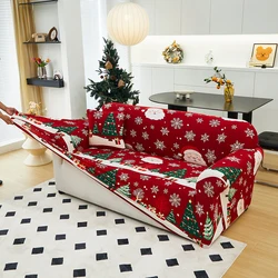 1PC (each size includes one pillow cover) Printed Christmas gift pattern sofa cover high elasticity all-season use