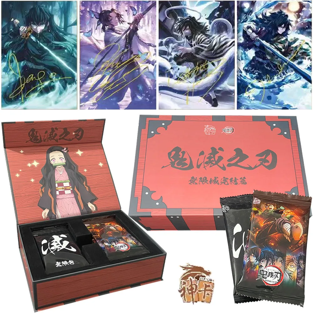 Anime Demon Slayer card Shenka Infinity Castle Infinite City Finale enamel Gem Card children Halloween Playing Set