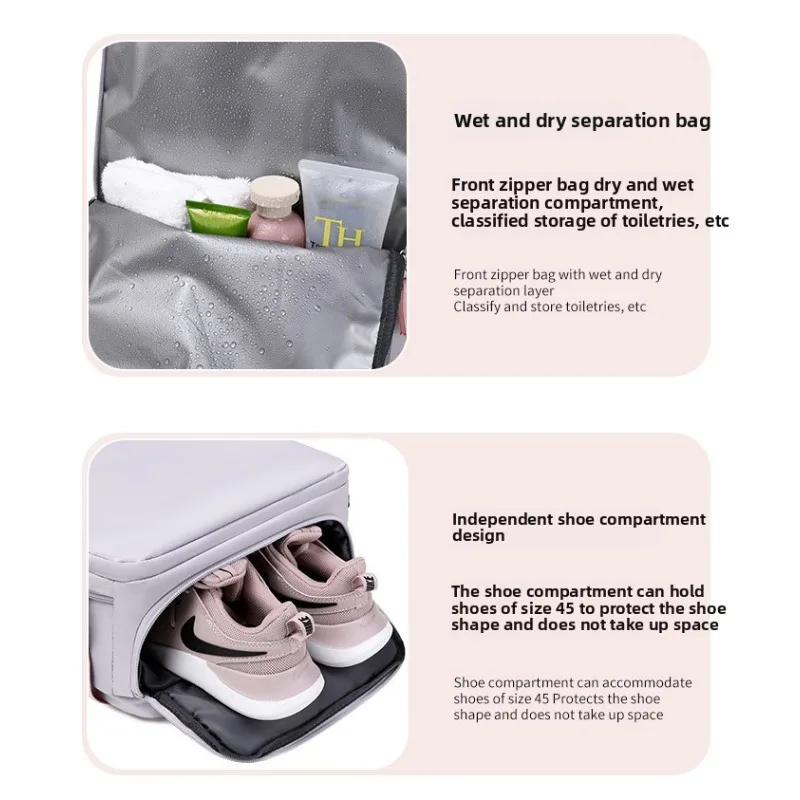 กระเป๋าสะพายไหล่คู่สําหรับเดินทาง ความจุขนาดใหญ่และมัลติฟังก์ชั่น เหมาะสําหรับนักเรียนหญิงและชาย กระเป๋าเดินทาง