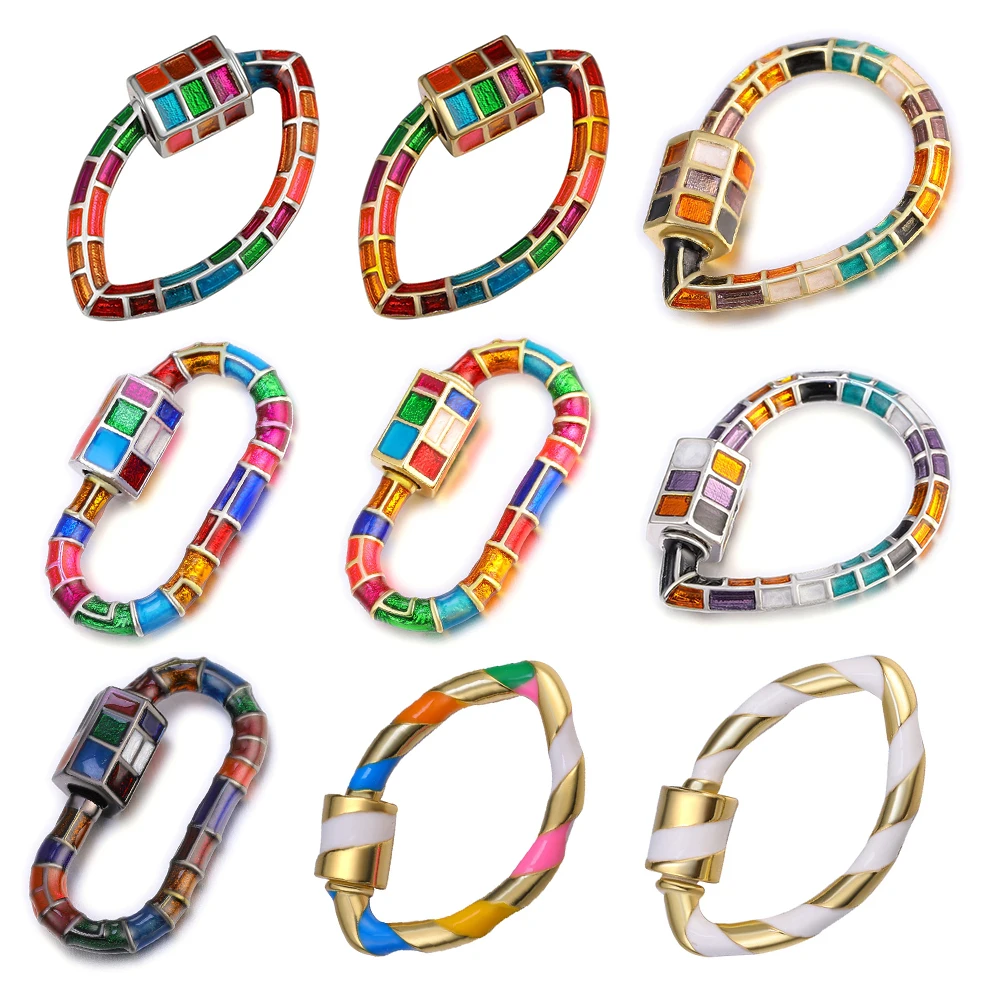 

DIY Necklace Bracelet For Women Carabiner Lock Clasps Supplies Decorative Screw Accessories For Pendant Punk Jewelry Making