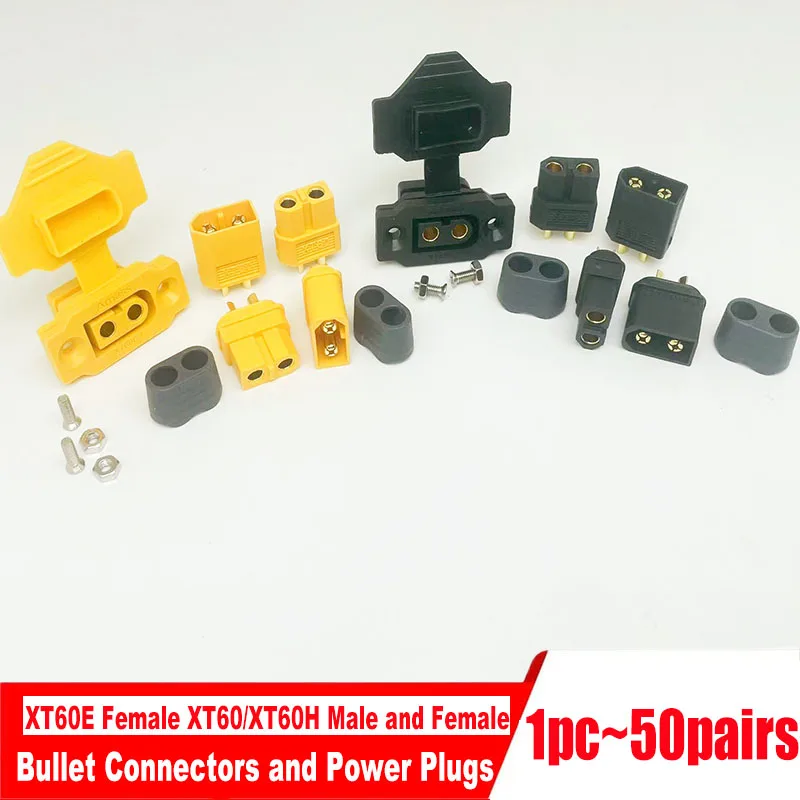 XT60E Female/XT60/XT60H Male and Female Gold-Plated Power Connectors for Remote-Controlled FPV Lithium-Polymer Batteries