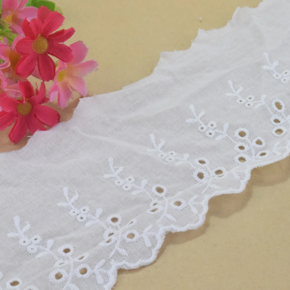 9cm wide 100% Cotton embroid lace sewing ribbon guipure trim wedding decoration DIY dolls colthes Accessories lace edge#4012