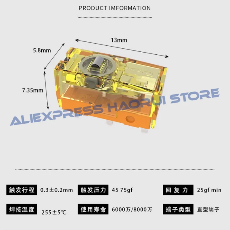 2ชิ้น ~ 10ชิ้นสวิตช์สีทองกันฝุ่น TTC 80ล้านคลิกอายุการใช้งานปุ่มเมาส์ไมโครสวิตช์3-PIN โลหะผสมทองคำสัมผัสไมโครสวิตช์