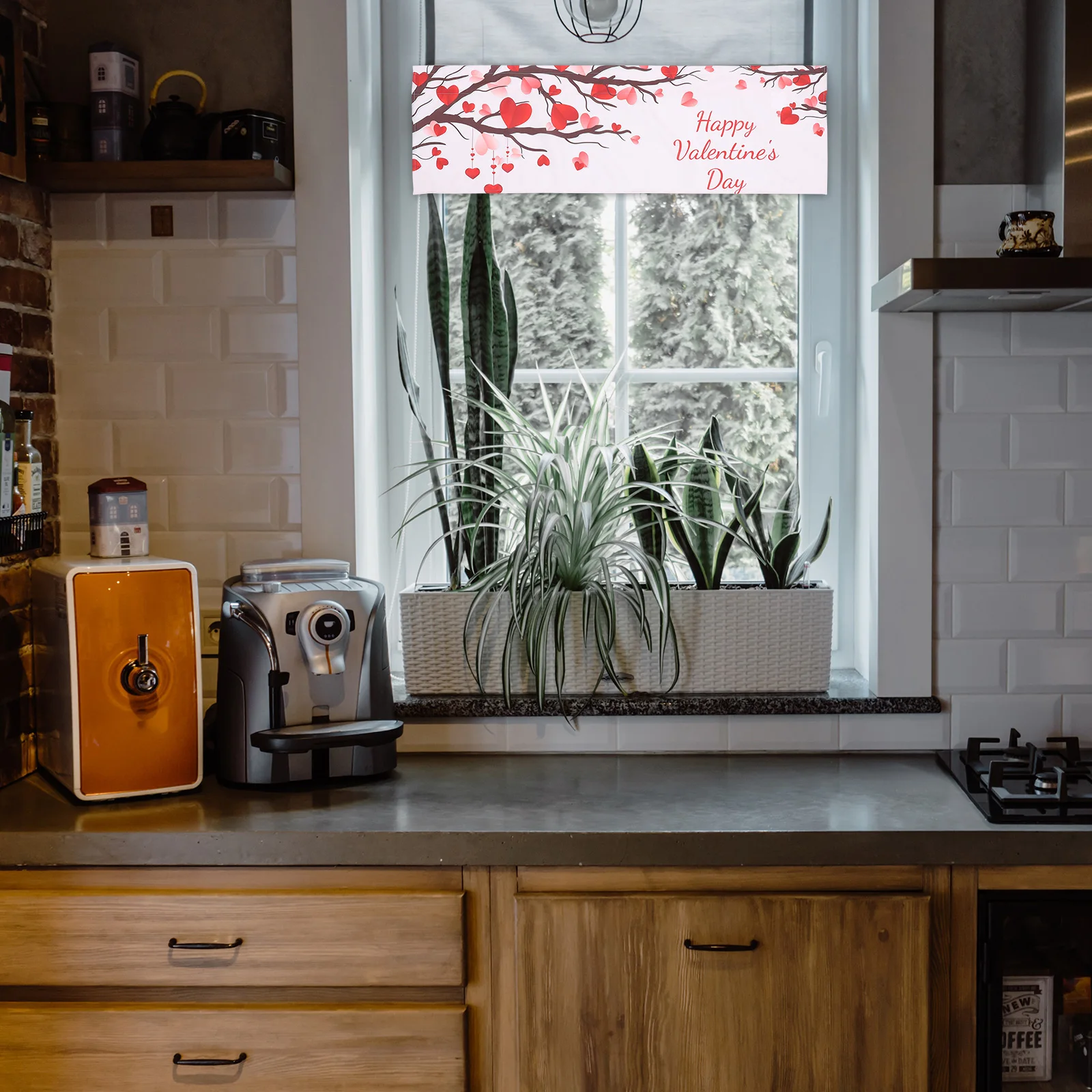

Window Curtain Kitchen Curtains Festival Valances Valentine Short Decorate Cafe Decorative Pink