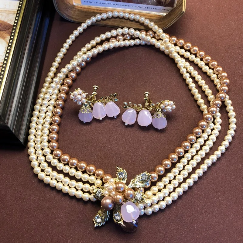 Summer 2026 High-End Women's Zircon Pendant Jewelry Set Light Luxury Evening Earrings Necklace Wedding Accessory