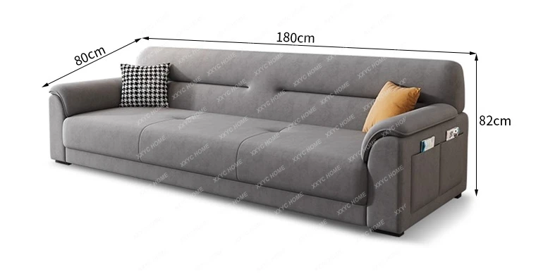 Cat scratching leather straight row living room sofa simple light luxury sofa