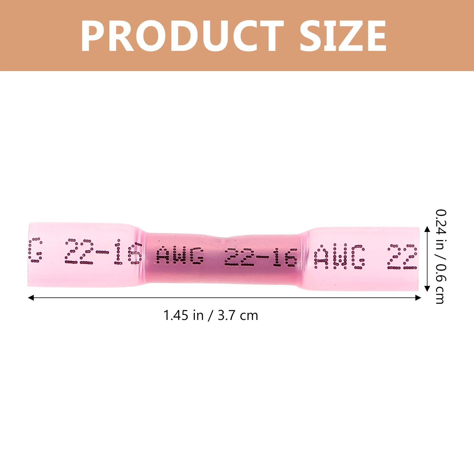 

200Pcs Heat Shrink Butt Connector Heavy Duty Copper Core Insulated Terminal Wire Connector for Automotive Marine Electrical Use