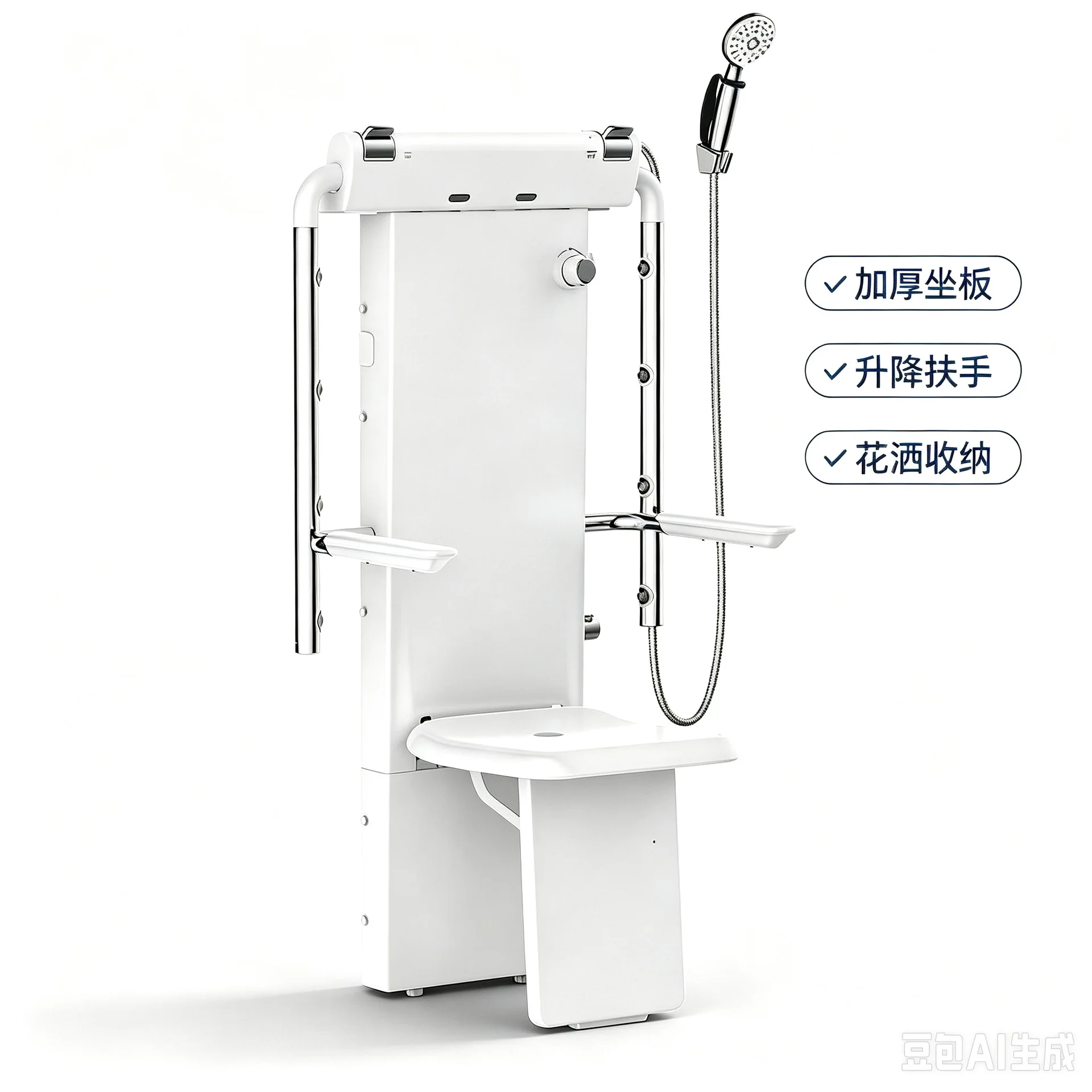 Sitting Thermostatic Shower Multifunctional Wall-mounted Sitting Bath For The Elderly Bathing Device Chair Folding Shower Shower