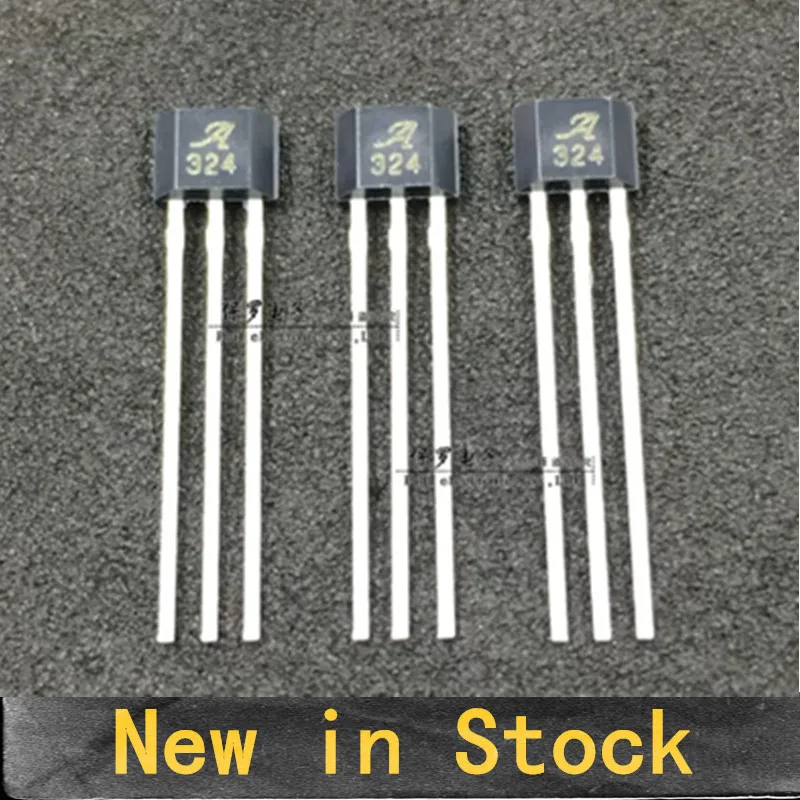 10PCS A1324LUA-T Low-Noise Linear Hall Sensor 324 Hall Element A324 SIP-3 Through-Hole