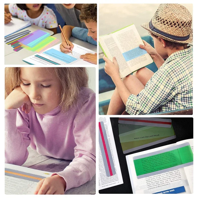 20 Pack Reading Guide Strips Colored Overlay Highlight Bookmarks Reading Tracking Rulers For Children And Dyslexics