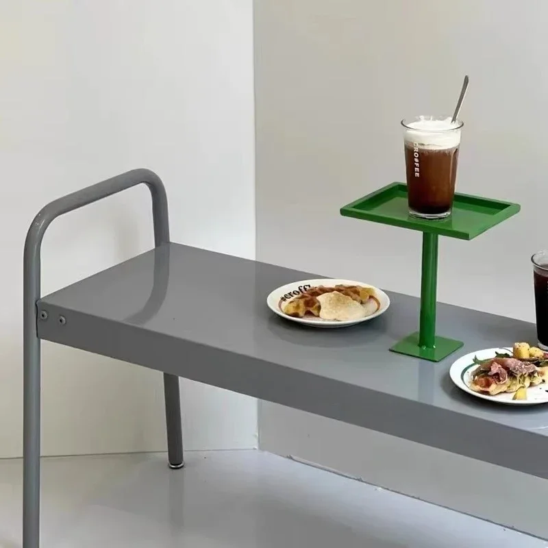 

Modern Vintage Backless Bench Outdoor Garden Terrace and Park Lightweight Iron Material Backless Bench Black