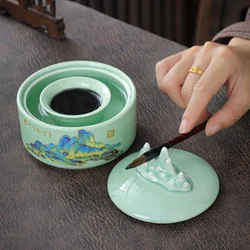 Ink Plate Ceramic Palette Paint Plate Inkstone Art Supplies Calligraphy Chinese Painting Water Dropper Chinese Calligraphy Tool