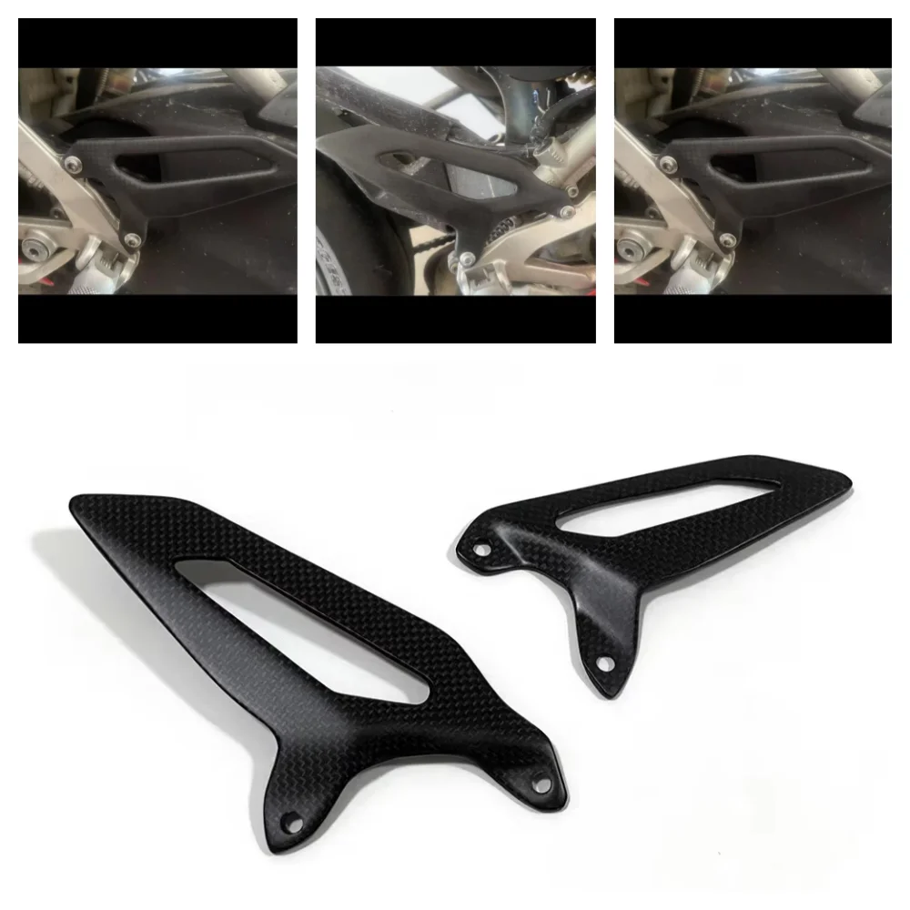 

For Ducati PanigaleV2 899 959 1199 1299 2014-2025Carbon Fiber Motorcycle Accessories FootPeg Footrest Rear SET Heel Plates Guard