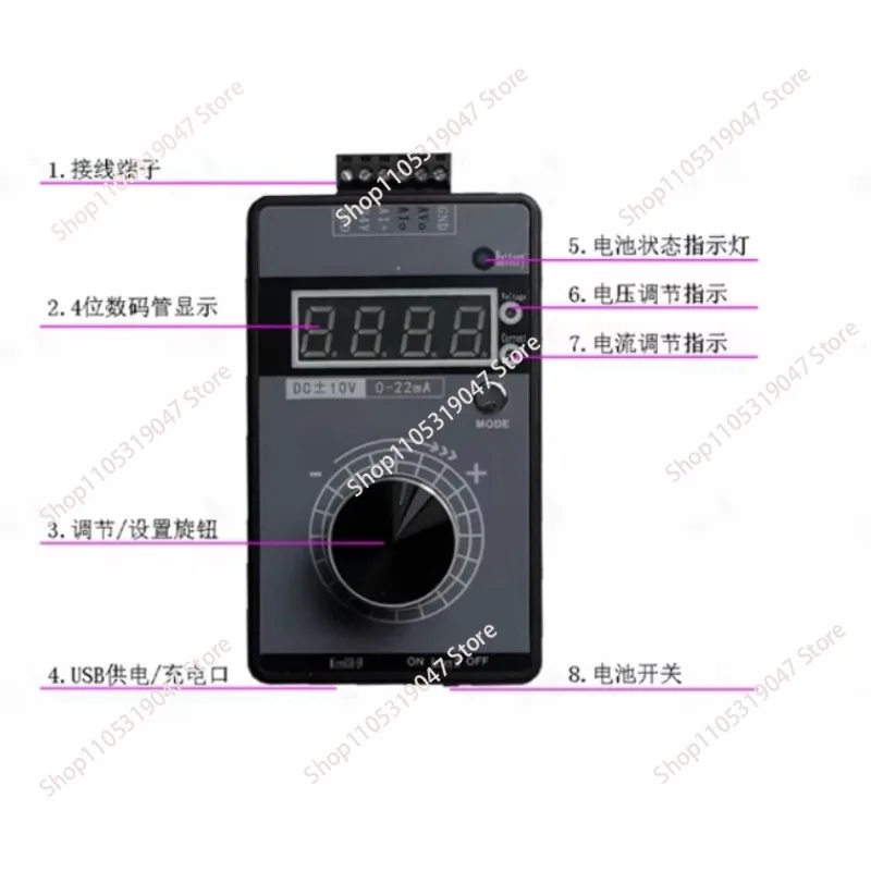 for DC 0-10V 0/0-22 mA Current voltage generatorin terface emulator 4 digits   panel debugg