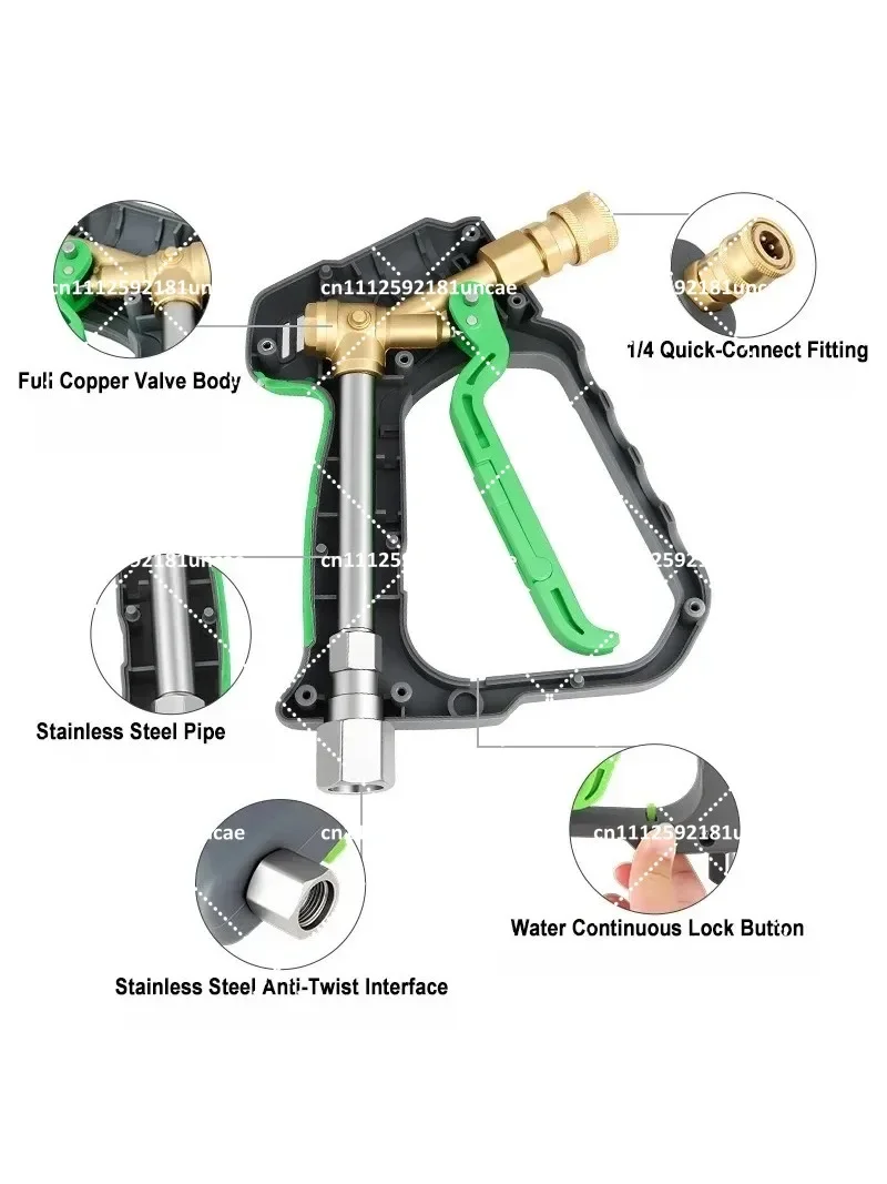Heavy Duty Short Car Wash Gun Rotating Anti-Tangle High Pressure Nozzle Kit for Home And Professional Car Cleaning