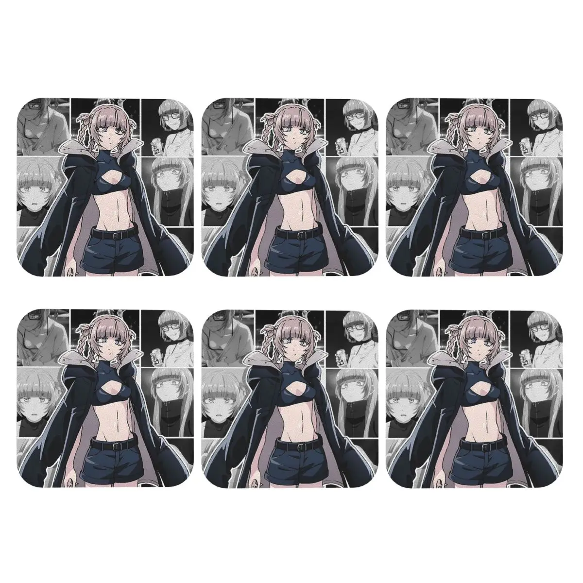 Call Of The Night Anime Nazuna Nanakusa Coasters PVC Leather Placemats Non-slip Coffee Mats for Decor Kitchen Dining Pads