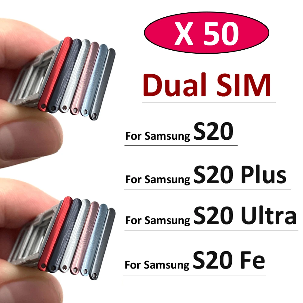 

50Pcs/Lot, New For Samsung S20 Plus Ultra / S20 Fe Dual SIM Card Holder Tray Slot Holder Adapter Socket