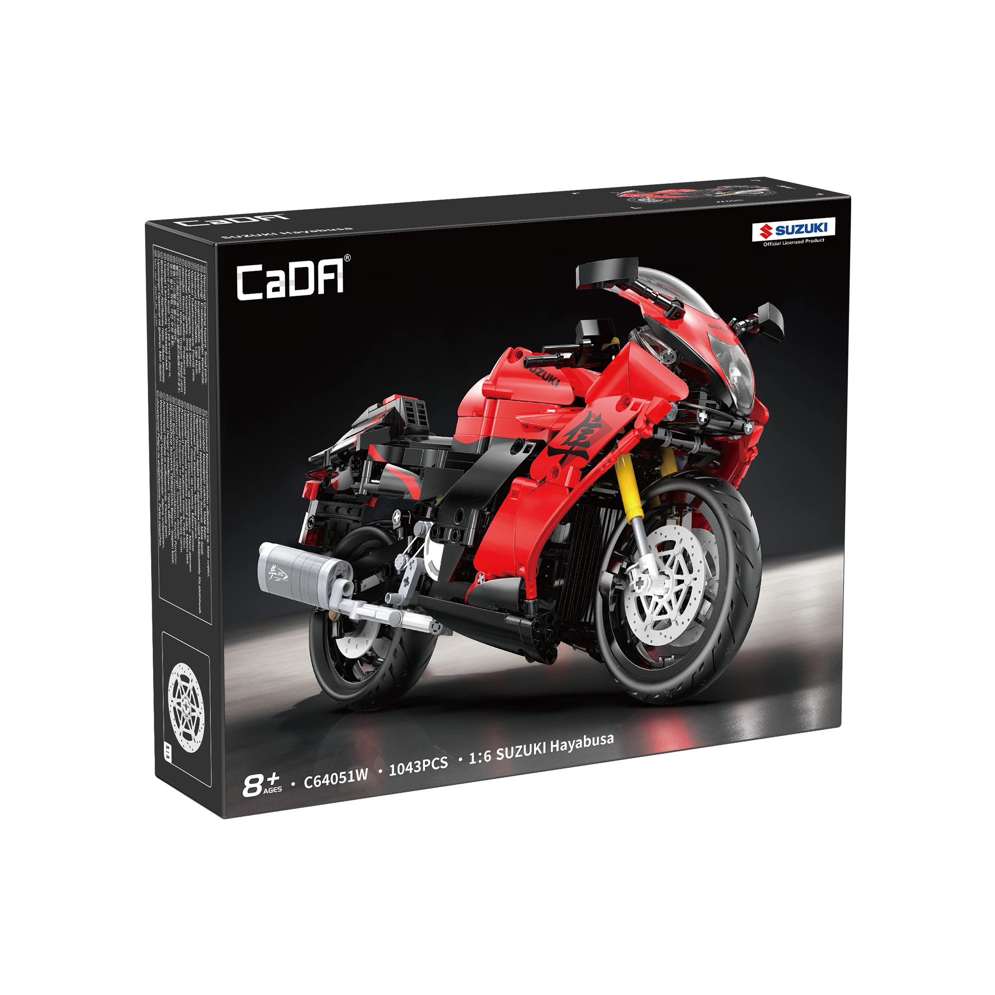 1043PCS CaDA 1:6 Schaal Replica "Suzuki Hayabusa" 25th Anniversary Commemorative Edition Bouwsteenset