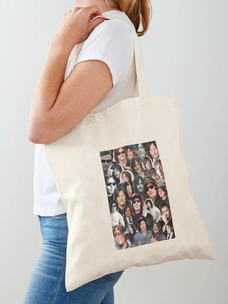 

Norman Reedus Collage Tote Bag cute pouch bag shopper bag women canvas Shopper