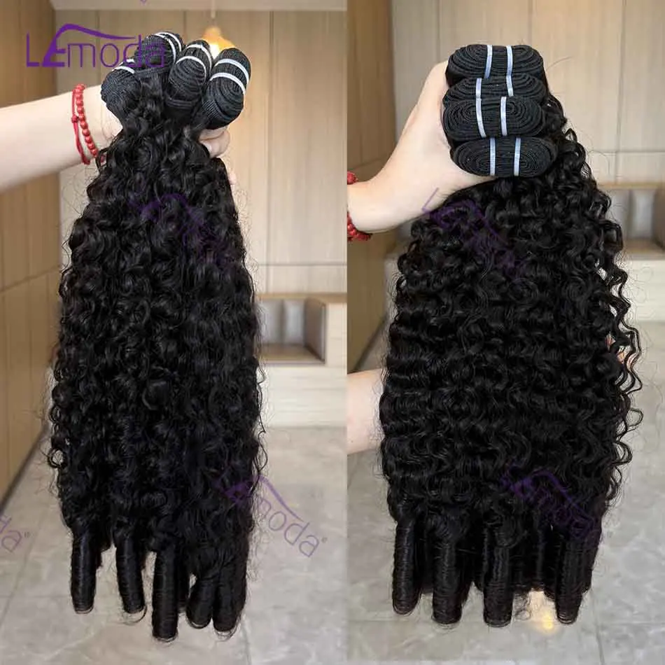 Lemoda البورمية مجعد حزم الشعر البشري 100% غير المجهزة عذراء الشعر حزم 15A الخام البورمية شعر بشري مجعد ملحقات سميكة #2