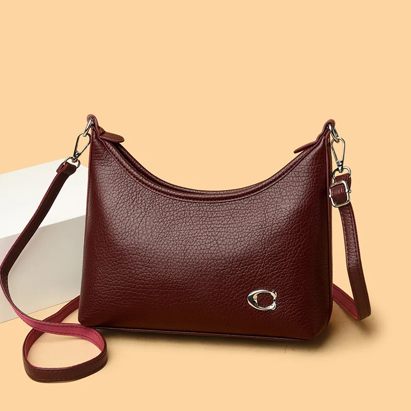 

2025 Новая сумка для подмышек из мягкой кожи — стильная эксклюзивная, высококачественная черная минималистичная конструкция, сумка через плечо в роскошном стиле