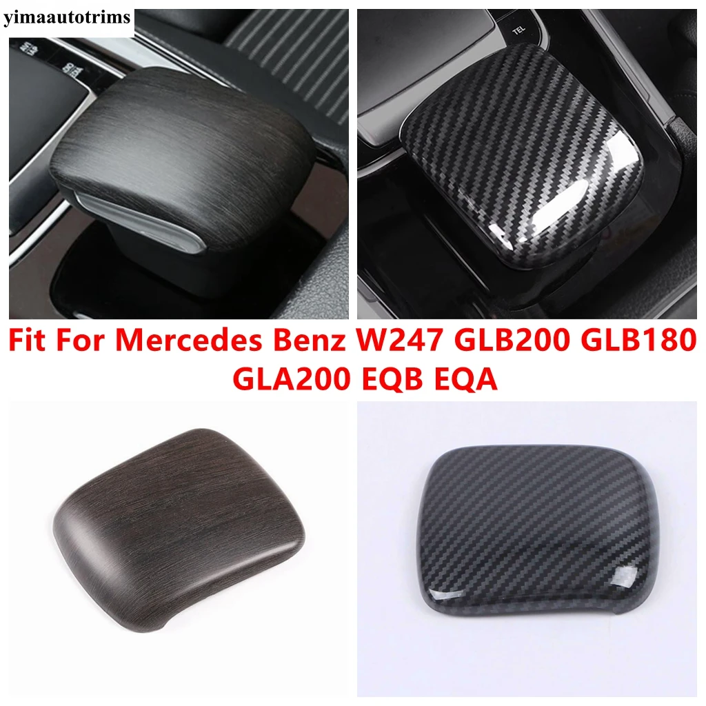 Gear Shift Knob Head Handle Cover Trim Carbon Fiber Accessories Interior For Benz W247 GLB200 GLB180 GLA200 EQB EQA 2020 - 2024