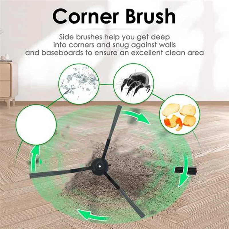 

ABVJ-Vacuum Replacement Parts For Vactidy Nimble T7 T8 Robot Vacuum Cleaner Main Brush Side Brush Filter Mop Cloth Set