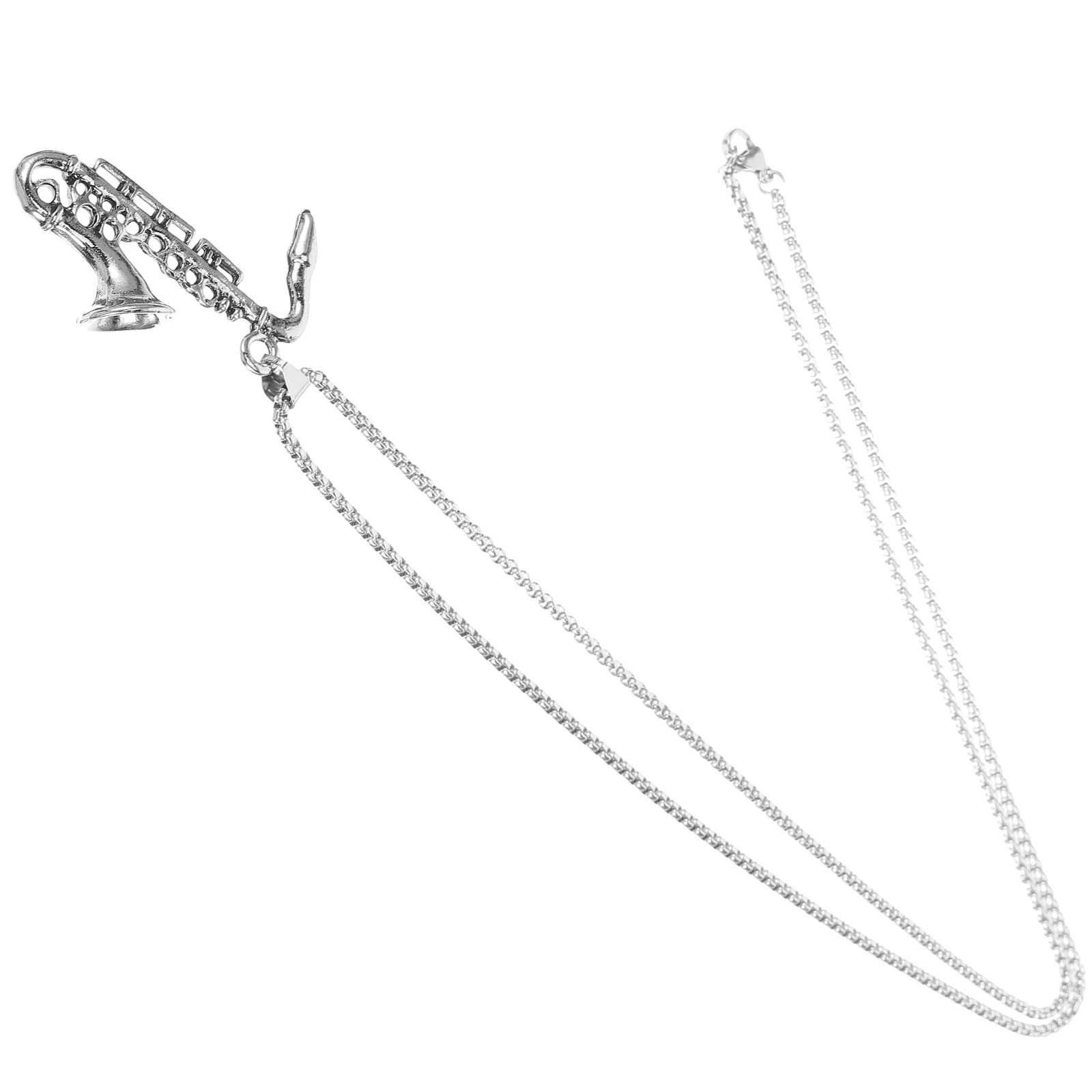 

Saxophone Pendant Necklace Stainless Steel Charm Women Accessories Music Jewelry Gift Ideas Lightweight Design Unique Style