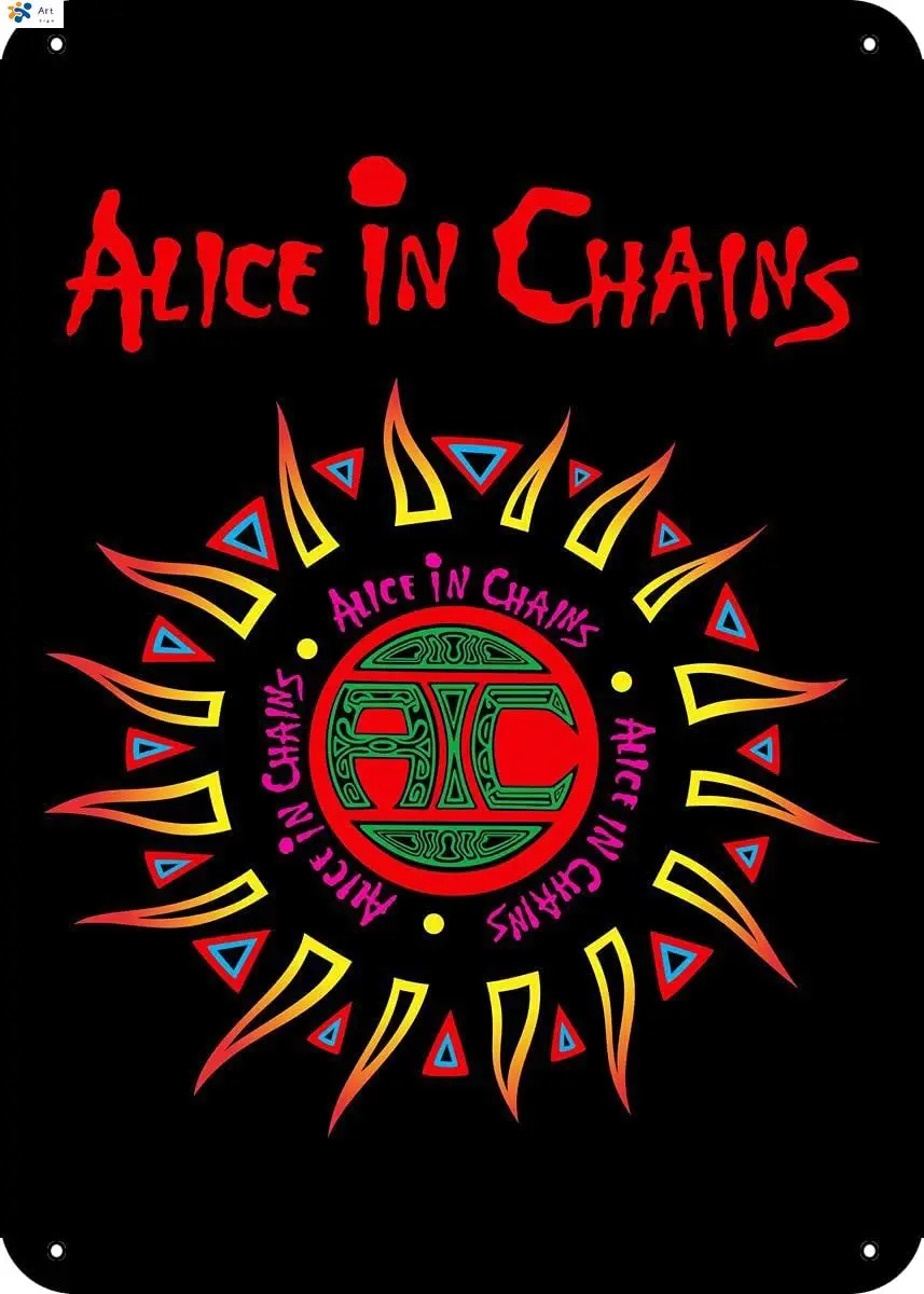Metal Tin Sign Music Alice In Chains Funny Retro Plaque Wall Decoration Family Milk Tea Shop Cafe Music Classroom Metal Tin sign