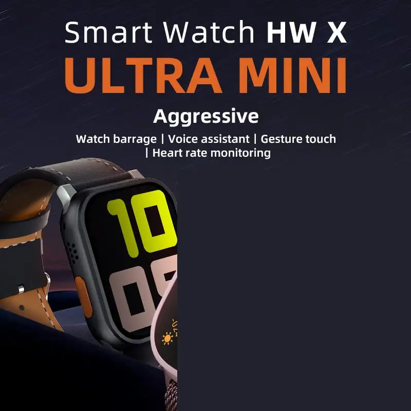 New HW X U ltra Mini Smartwatch ChatGPT Gesture Touch 41mm 1.75'' NFC BT Call Sport Smart Watch Men Women