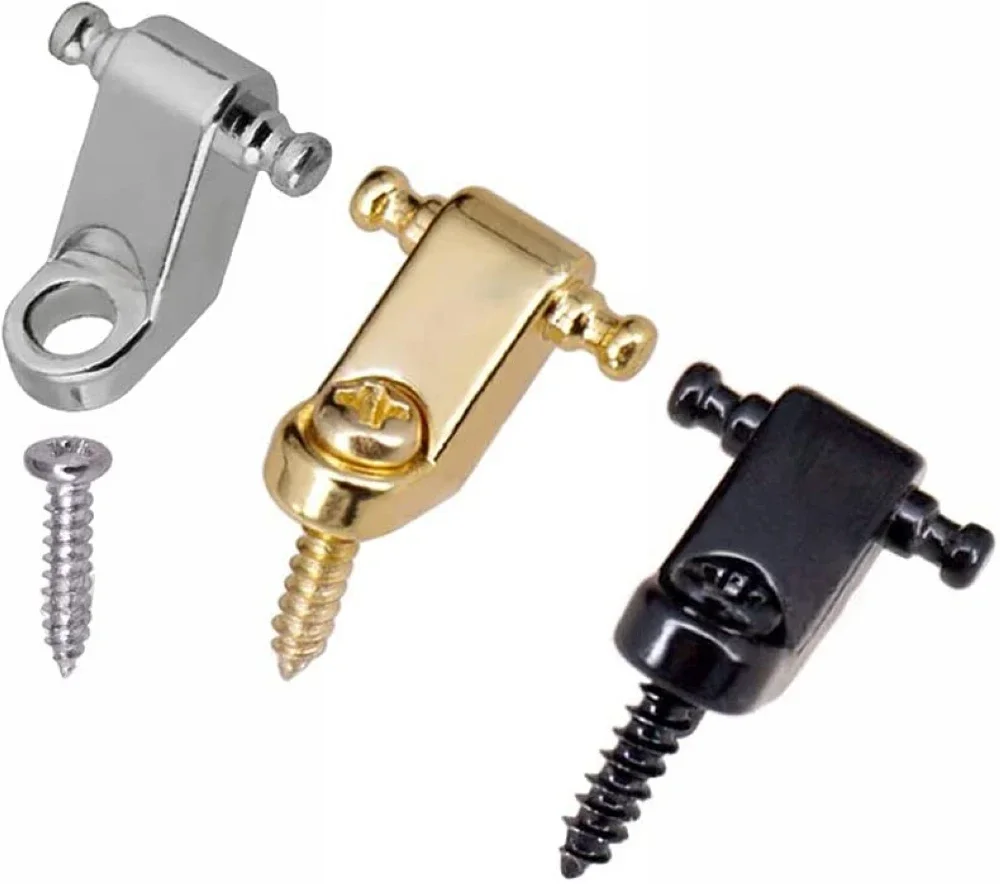 Soportes de hebilla de cuerda de guitarra eléctrica con tornillos de montaje para guitarra eléctrica Fender Strat Tele ST TL cromo plata negro oro