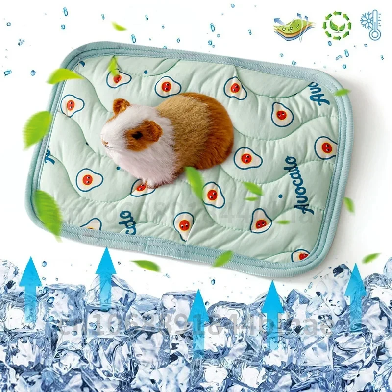 Hamster Cooling Mat Summer Ice Silk Cool Feeling Pet Mat Hamster Kennel Mats Guinea Pig Chinchilla Rabbit Small Pet Cooling Mat