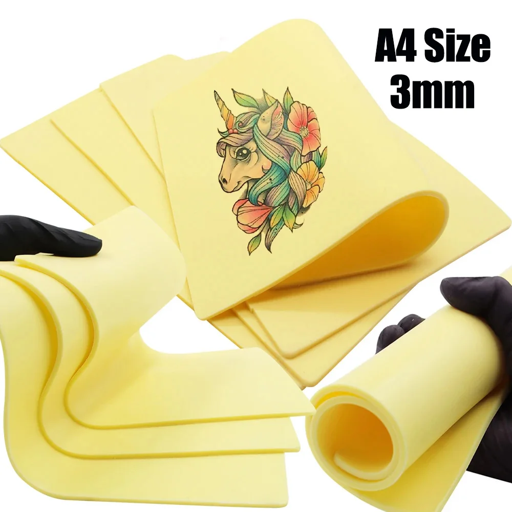 

10/8/6/5/3/1pcs Tattoo Practice Skin 3MM A4 Size Silicone Fake Skin Double-Sided Synthetic Tattoo Training Skin Tattoo Accessory