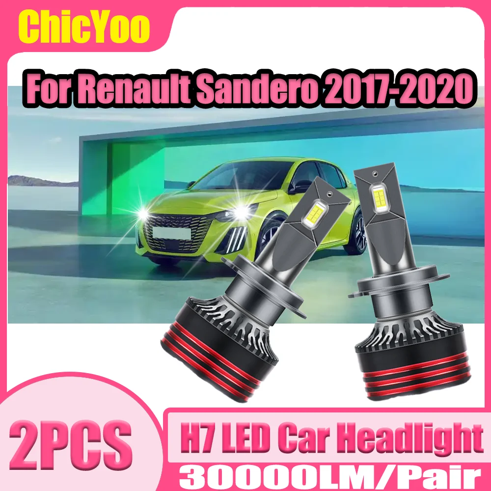 

2PCS 30000LM LED Car Headlights 150W H7 Auto Headlamps Bulbs 6000K Super White Plug and Play 12V For Renault Sandero 2017-2020