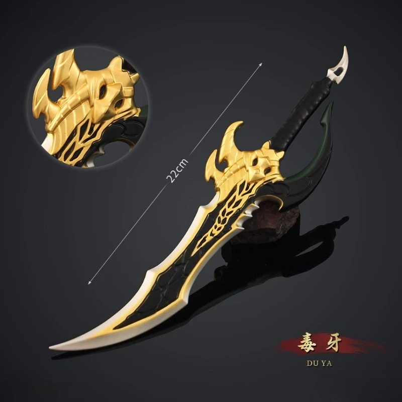 22cm Solo Leveling Anime Knight Killer Golden Fang Model ze Stopu Metalu Zestaw Zabawek Kolekcjonerskich Figurka Akcji Dekoracja na Biurko Prezent