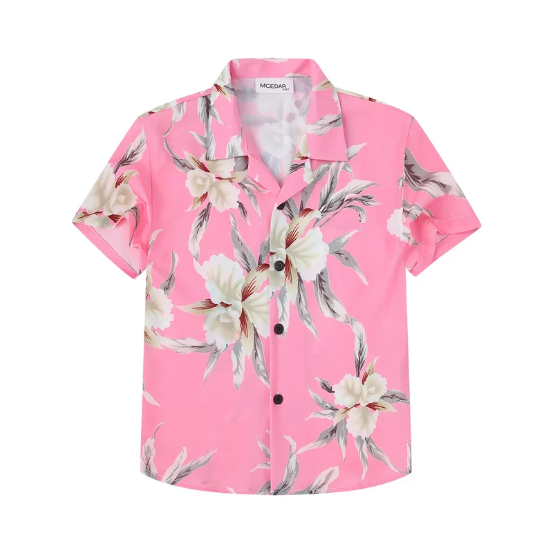 Summer Palm Tree 3D Print Men Shirts Oversized Crushed Flower Street Beach Hawaiian Fashion Mens Clothes Lapel Top Tee Shirts