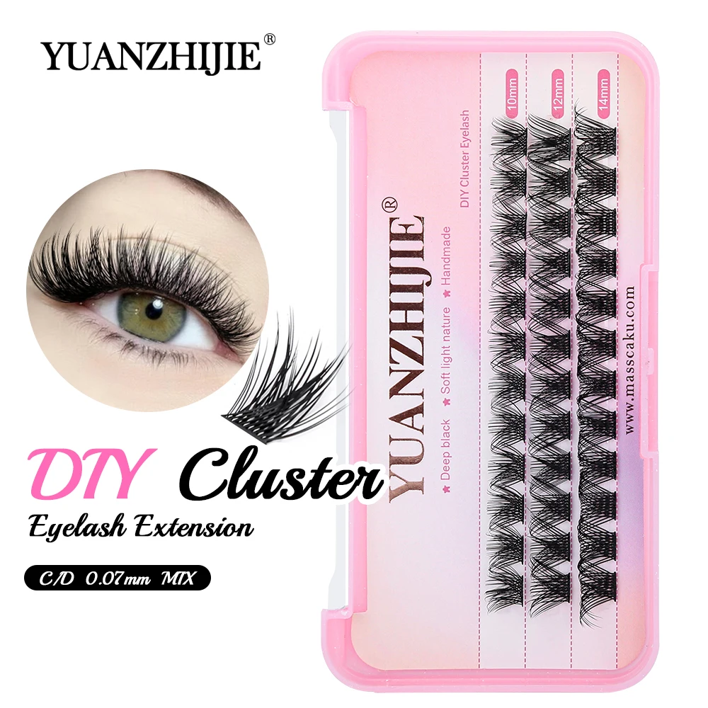 

Customized Private Label DIY Segmented Lash C D Curl 10/12/14mm Mix Size Faux Mink Premade Fans Multi-type Eyelash Extensions