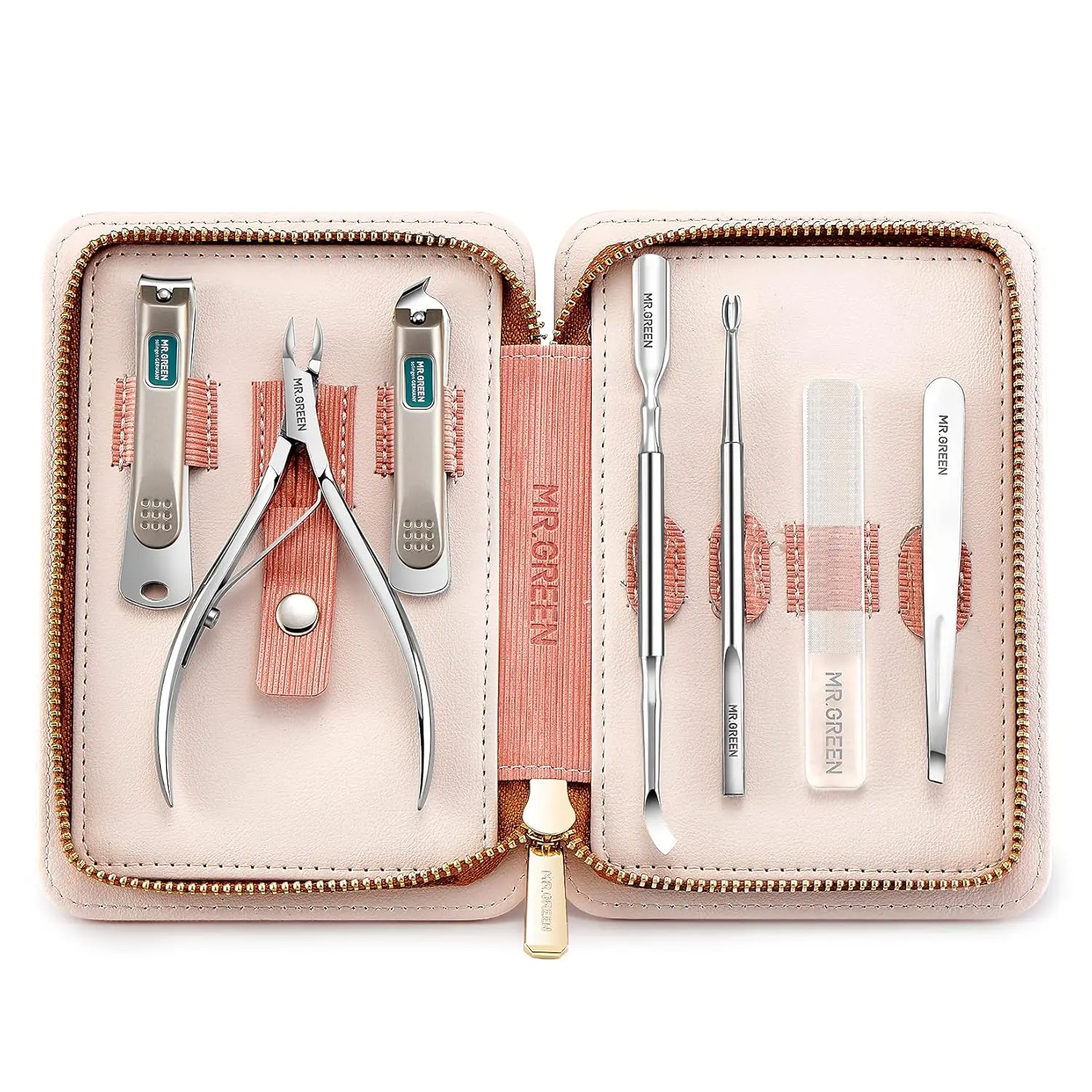 

7-in-1 Professional Manicure Pedicure Set with Stainless Steel Tools and Travel Case for Personal Care