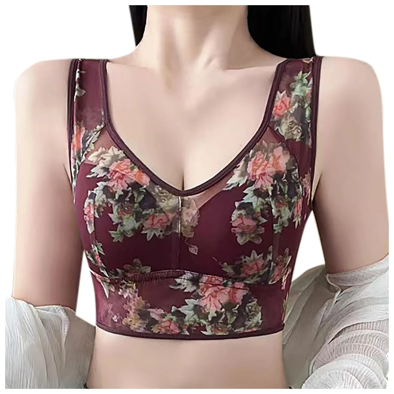 Women Large Bras Push Up Ice Silk Seamless upper Bralette Lace Wireless Summer Bras Plus Size Top Lingerie Underwear Dropship