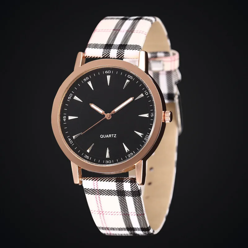 Fashion Casual Women\'s Quartz Watches Black White Dial Analog Ladies Wristwatch Leather Strap Simple Female Clock Gift for Women