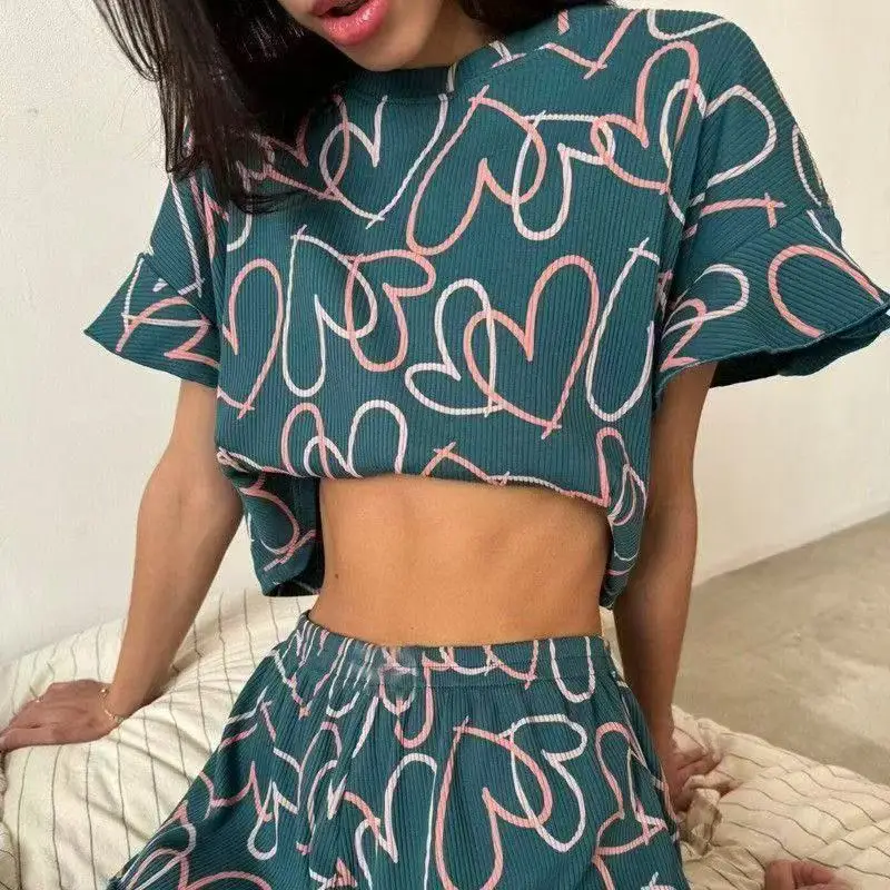 Conjunto de Pijama de Satén para Mujer, Ropa de Dormir con Botones, Top y Pantalones Cortos, Traje de 2 Piezas, Ropa de Noche para Verano