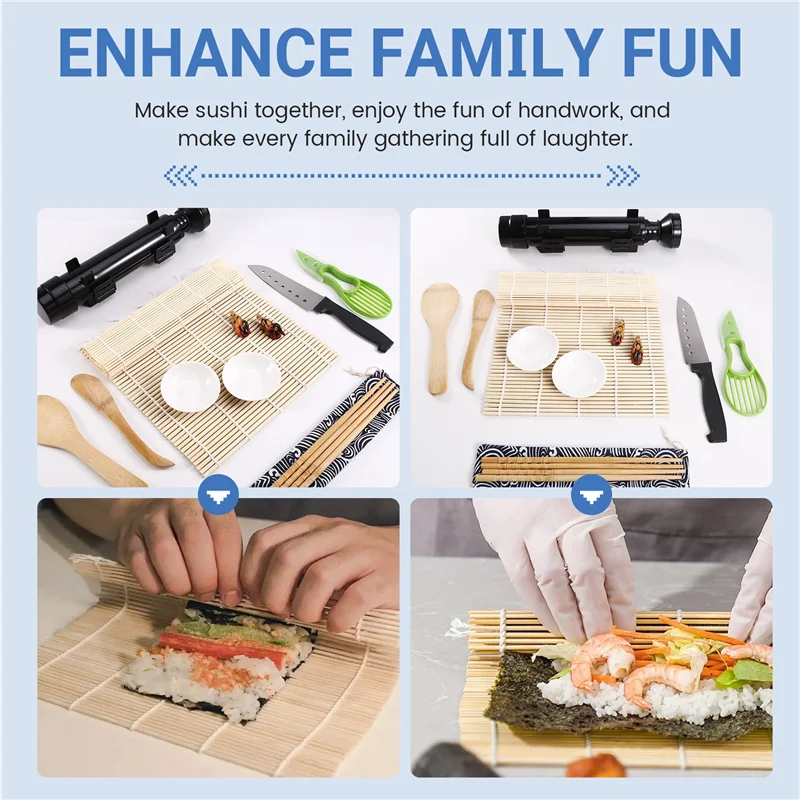 

Sushi Making Kit Japanese Food Making Tools Sushi Mold Kitchen Tools DIY Set-B09B