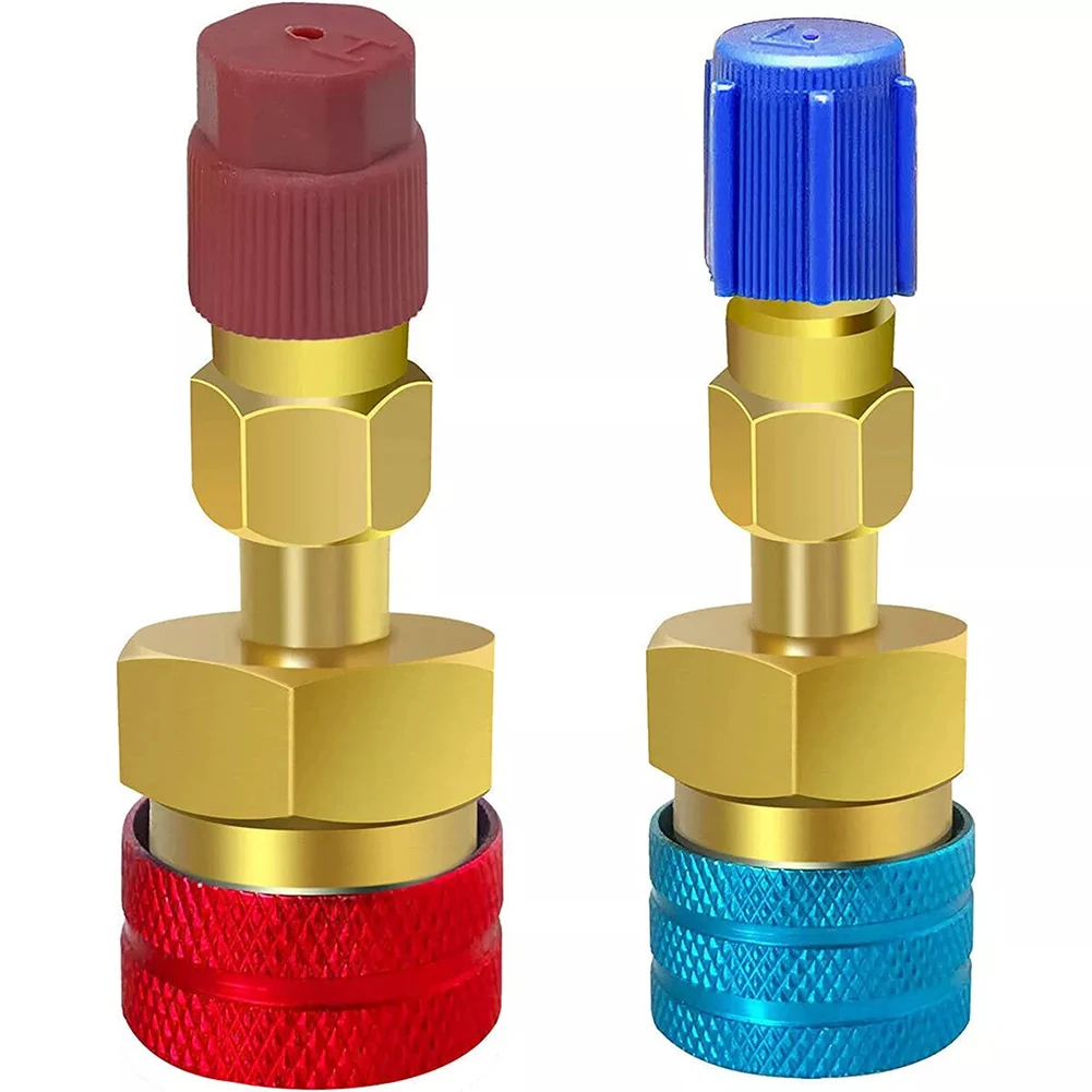 

High Low Side Adapter Quick Couplers For Car A C Maintenance Brass Quick Couplers Ergonomic Knurled Grip High Performance