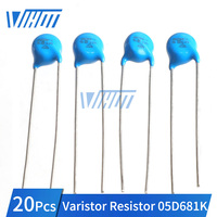 20pcs Varistor Resistor 5D681K Ideal for Power Supplies & Surge Protection, High Sensitivity